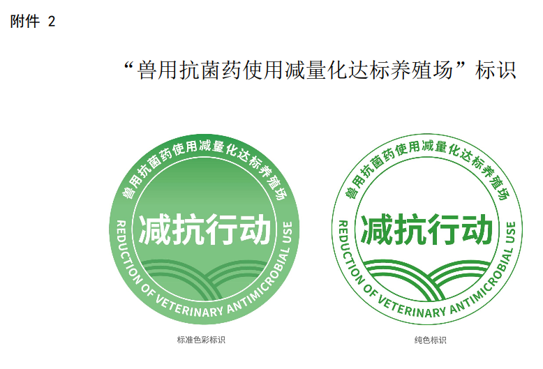 “兽用抗菌药使用减量化达标养殖场”标识
